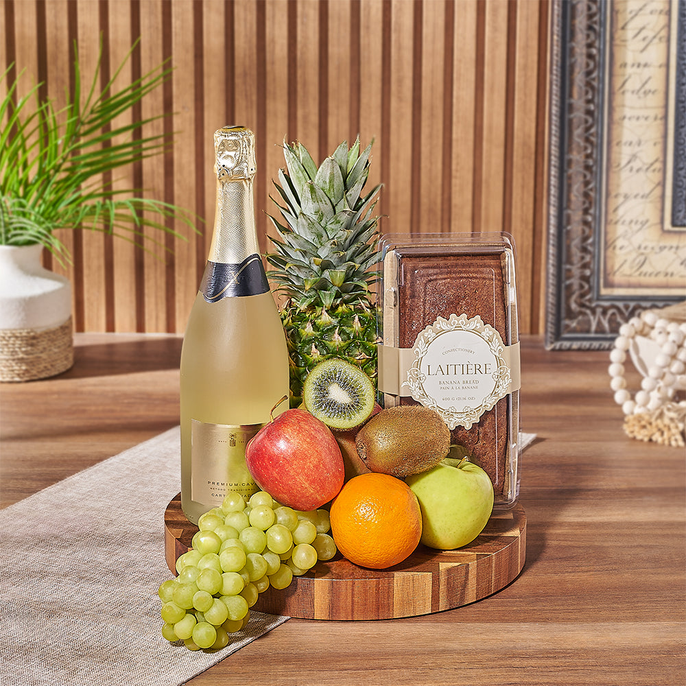 Tropical Fruit Sparkling Wine Gift – how the gift is presented