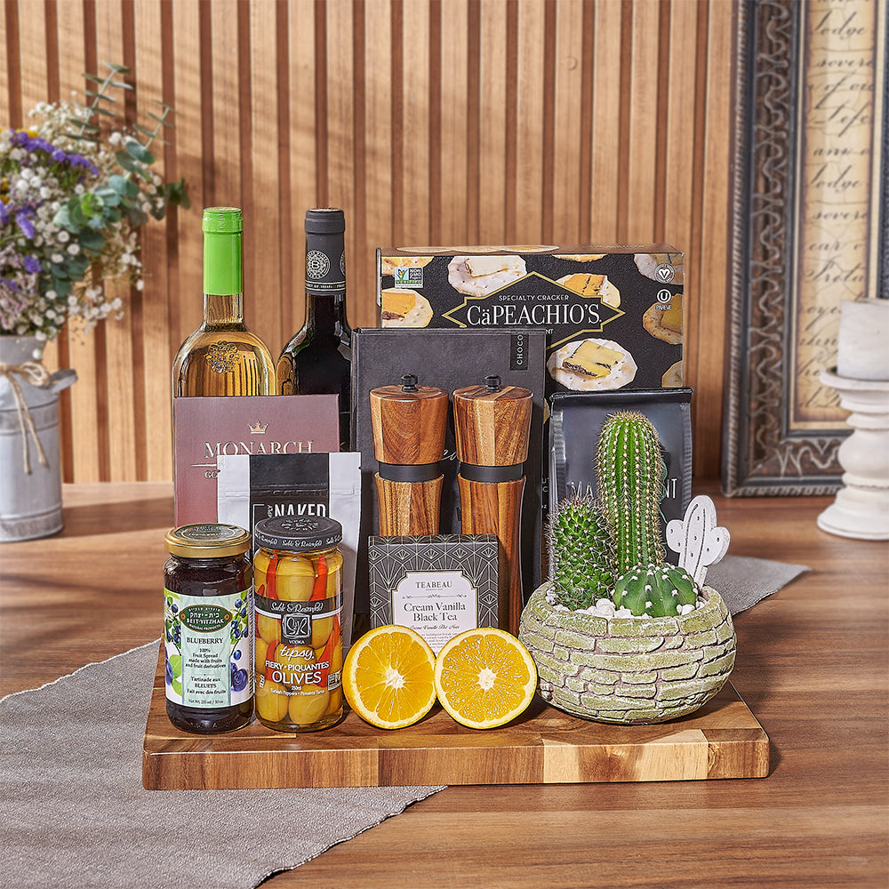 Kosher Grand Feast Wine Gift Basket – how the gift is presented