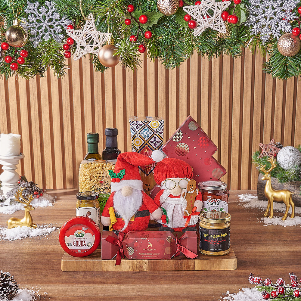Italian Holiday Food Gift Basket – how the gift is presented