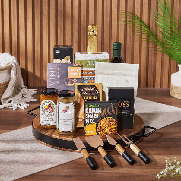Champagne & Cheese Platter Gift Set Champagne gift baskets Montreal