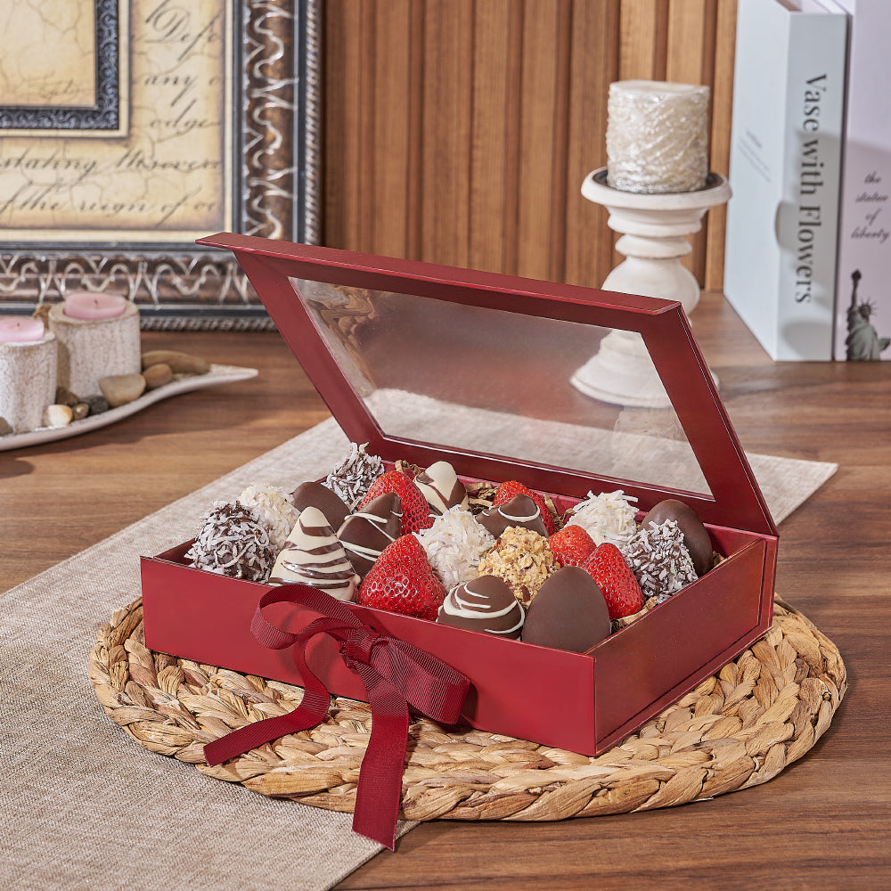 Handmade Chocolate Strawberry Gift – how the gift is presented