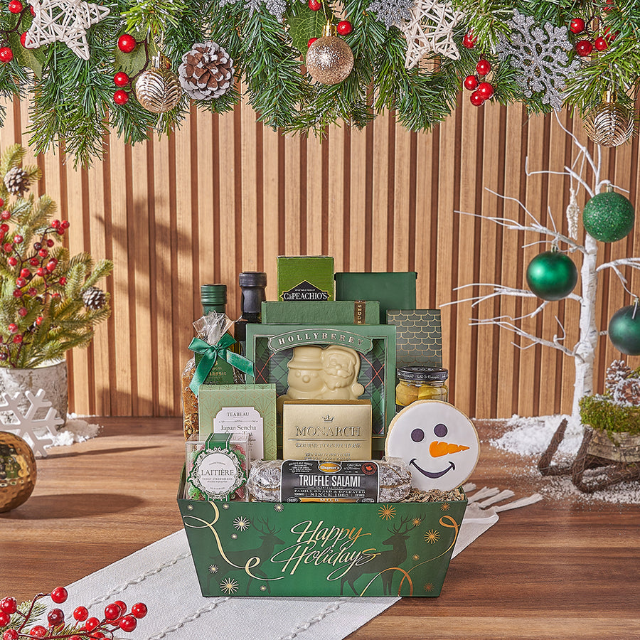 Christmas Crunch Basket, christmas gift, christmas, chocolate gift, chocolate, cookie gift, cookie, Montreal delivery