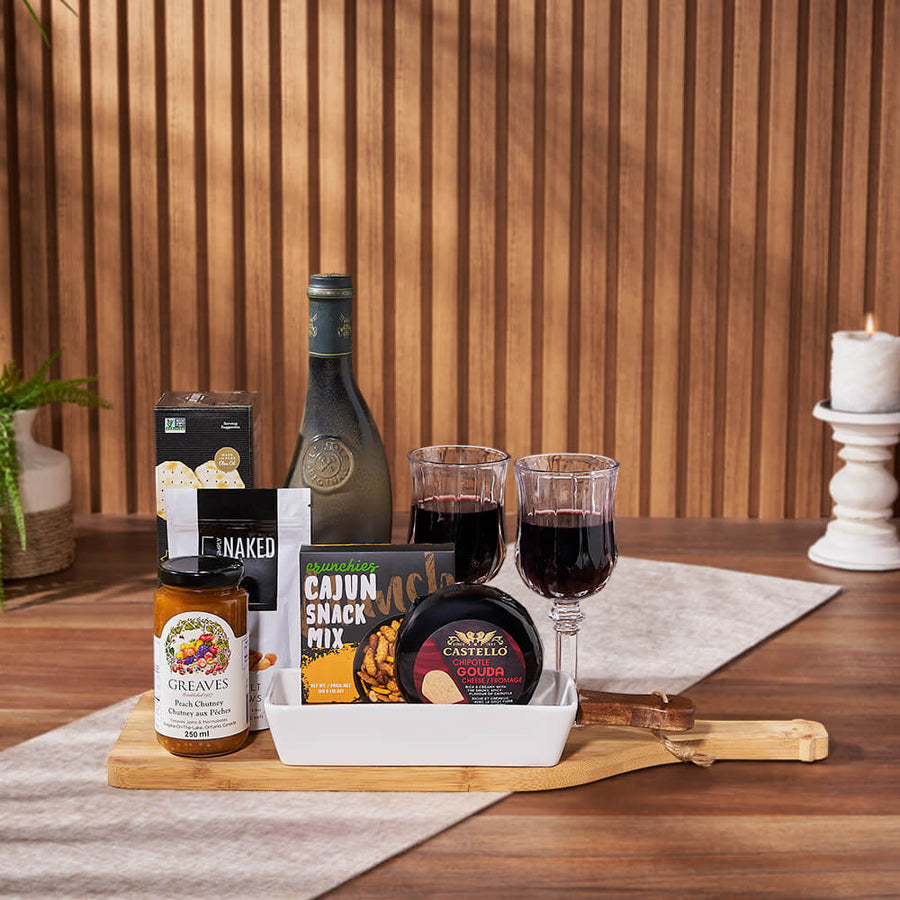 Delightful Wine & Treat Gift Set, wine gift, wine, snack gift, snack, Montreal delivery