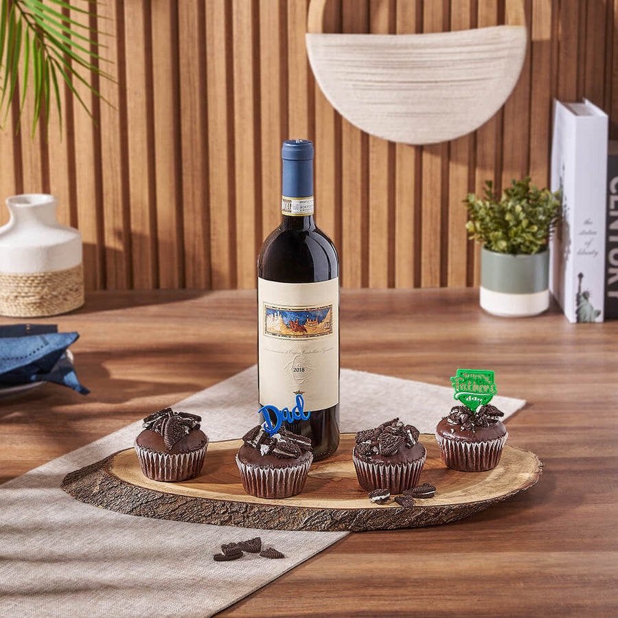 Father’s Day Wine & Cupcake Gift, wine gift, wine, cupcake gift, cupcake, fathers day gift, fathers day, Montreal delivery