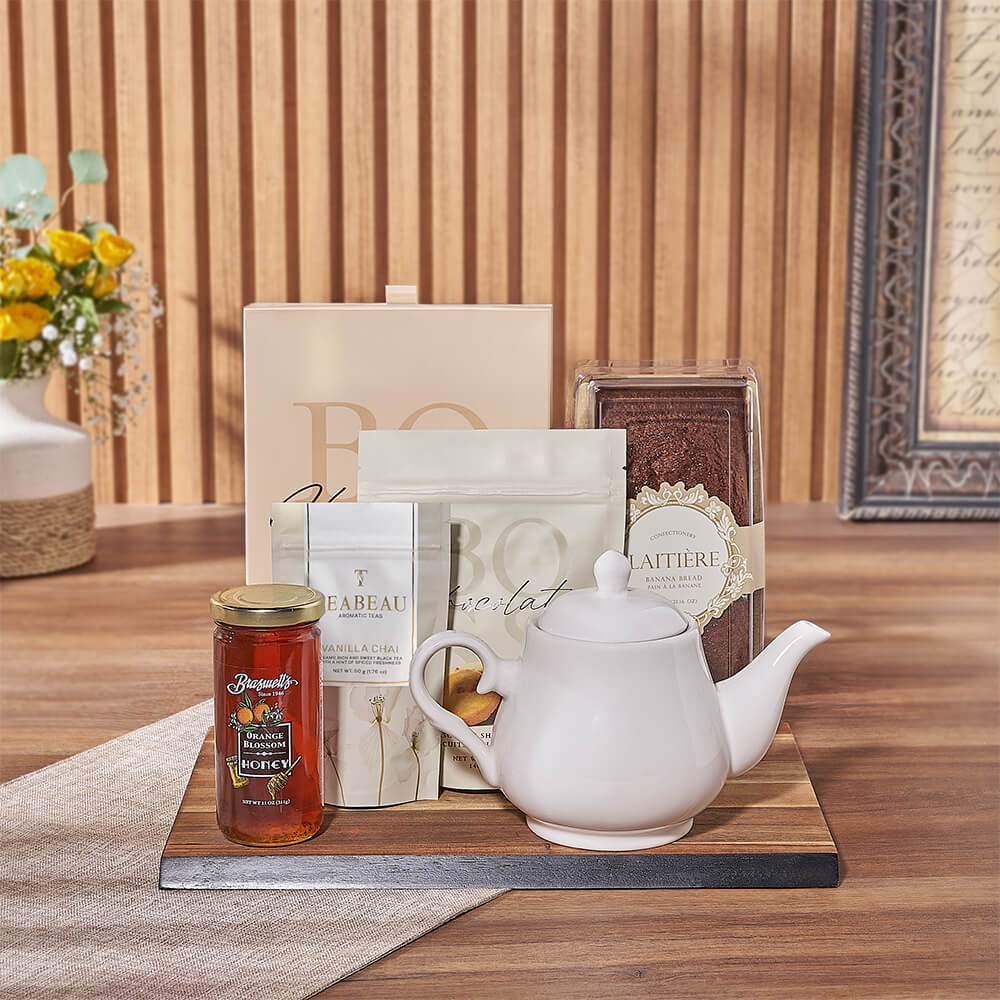 Gourmet Brunch Gift Basket, tea gift, tea, cookie gift, cookie, chocolate gift, chocolate, Montreal delivery Gourmet Brunch Gift Basket, tea gift, tea, cookie gift, cookie, chocolate gift, chocolate, Montreal delivery