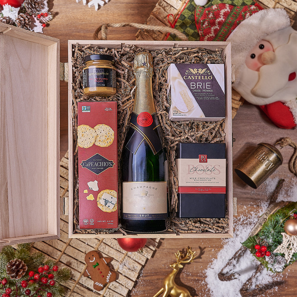 Holiday Champagne Pairing Gift Box – how the gift is presented