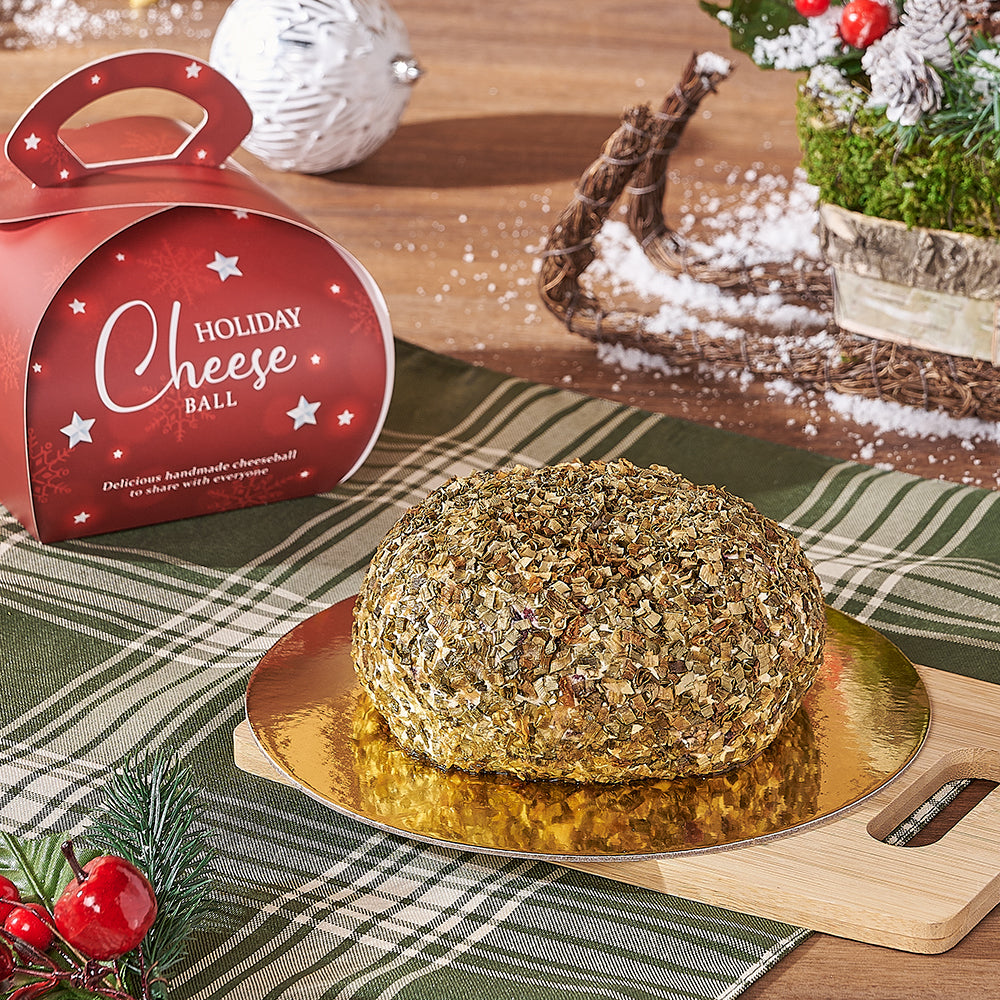 Holiday Chive Cheeseball with Bamboo Cutting Board – how the gift is presented