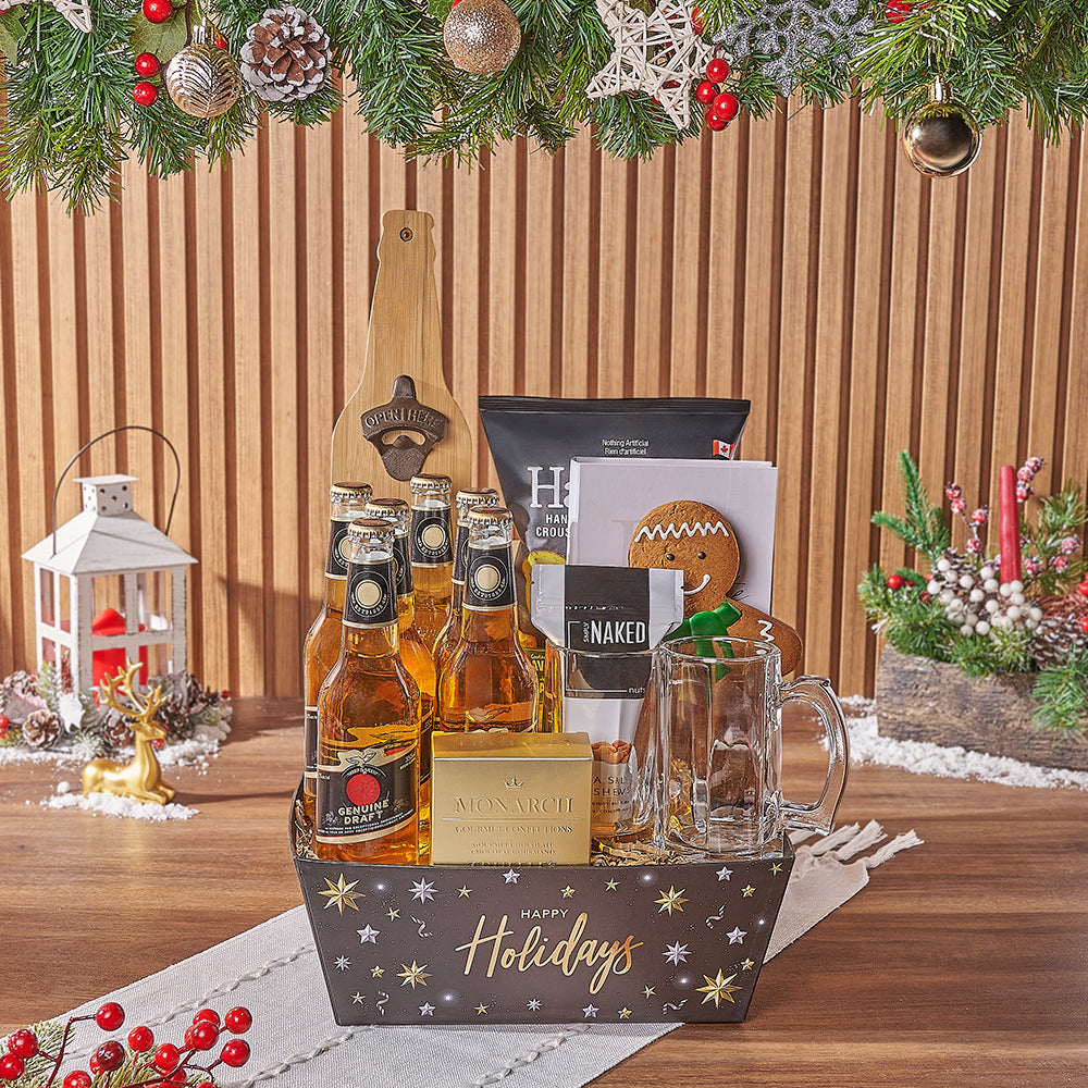 Holiday Beer Set with Snacks – how the gift is presented
