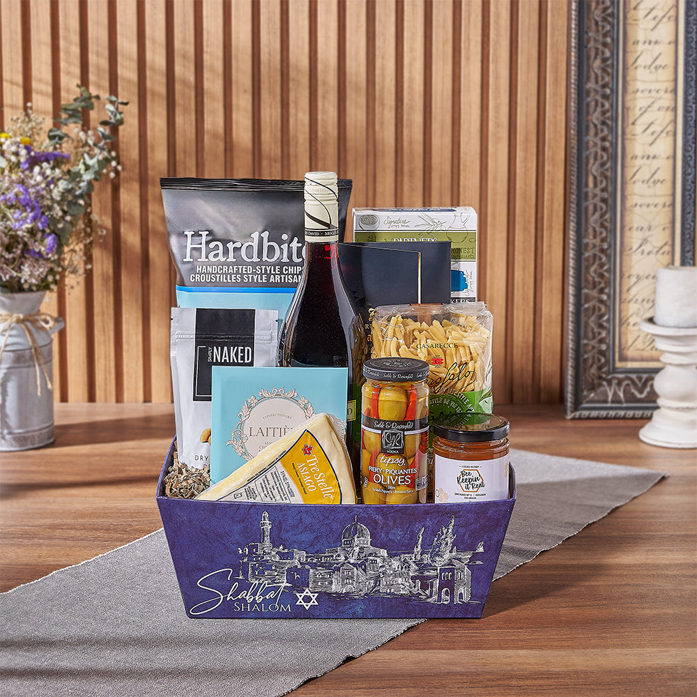 Kosher Wine Celebration Basket – how the gift is presented