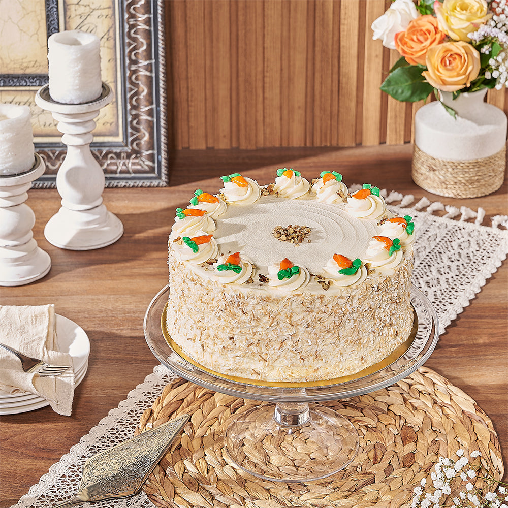 Classic Carrot Cake with Cream Cheese Icing – how the gift is presented