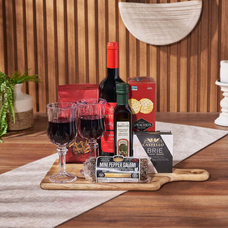 Love for Wine & Cheese Board, wine gift, wine, cheese gift, cheese, charcuterie gift, charcuterie, Montreal delivery