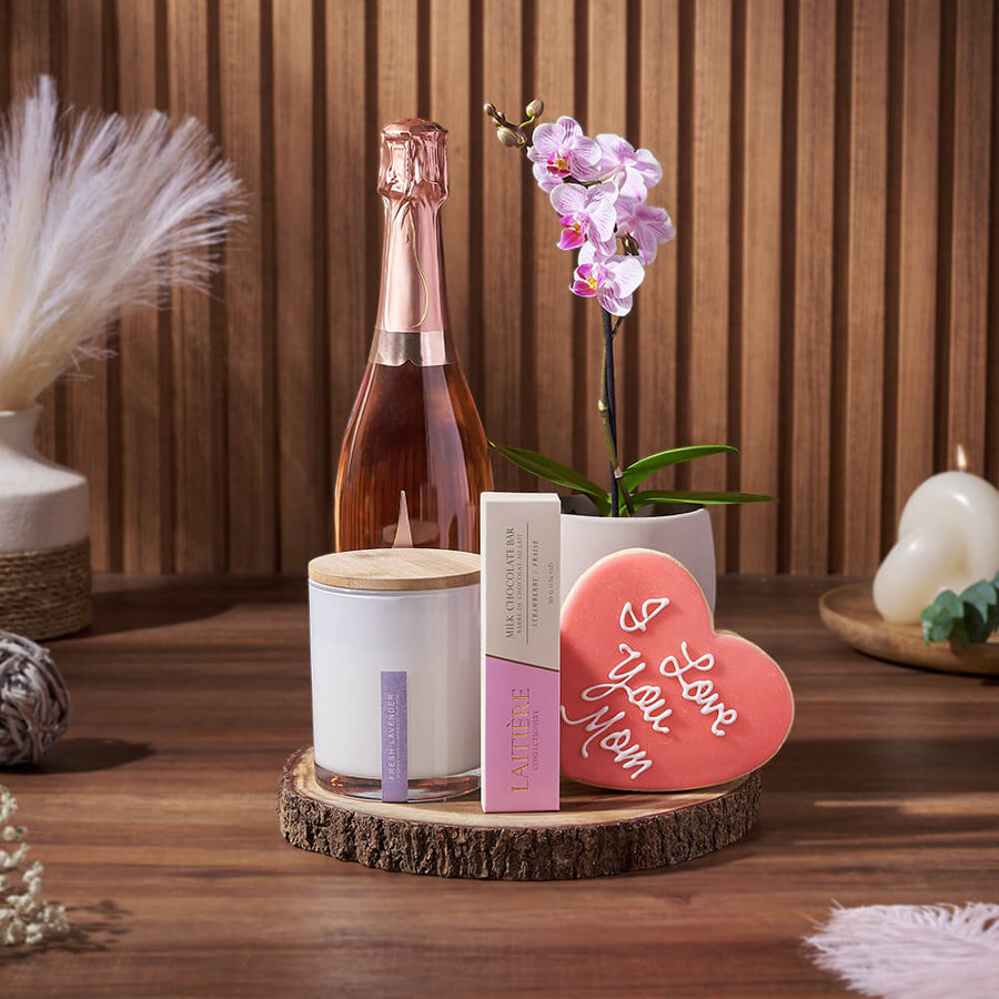 Mother’s Day Confections & Champagne Gift, mothers day gift, mothers day, champagne gift, champagne, sparkling wine gift, sparkling wine, plant gift, plant, Montreal delivery