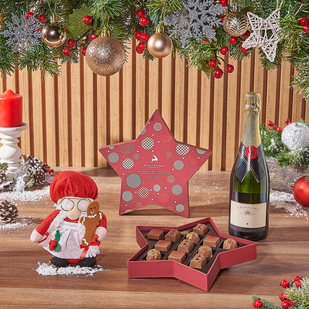 Christmas Star Box Chocolate and Wine – how the gift is presented