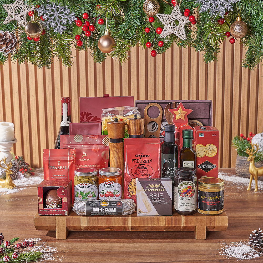 Christmas Wine with Cheese and Truffles – how the gift is presented