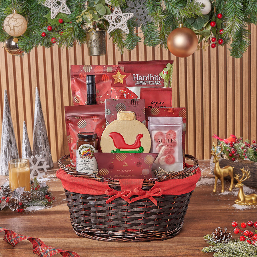 Red & White Christmas Wine Set, wine gift, wine, christmas gift, christmas, chocolate gift, chocolate, Montreal delivery