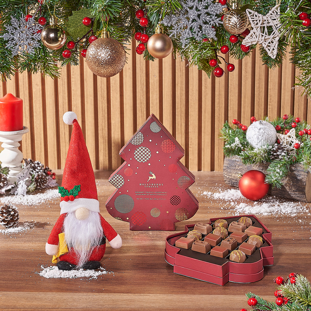 Holiday Santa Plush and Truffles – how the gift is presented