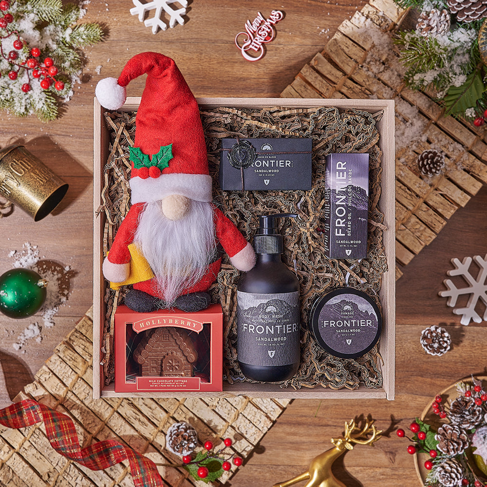 Santa Men's Spa Gift Crate – how the gift is presented