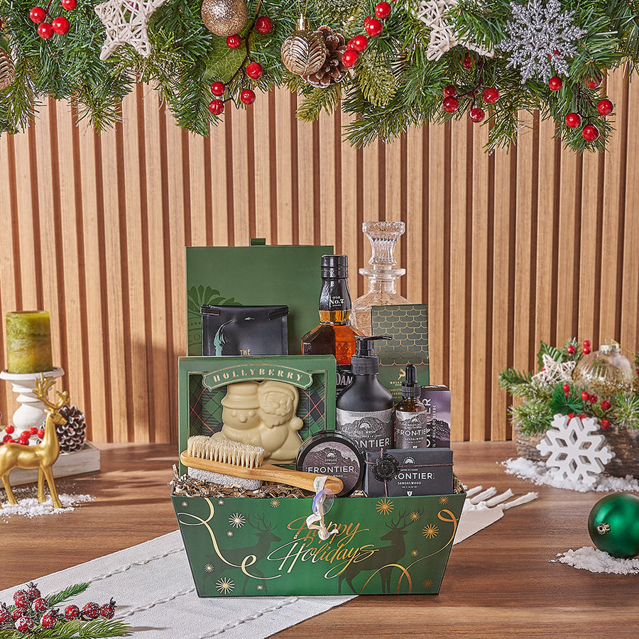 Spirits & Spa Holiday Gift Set, liquor gift, liquor, spa gift, spa, chocolate gift, chocolate, Christmas gift, Christmas, Montreal delivery