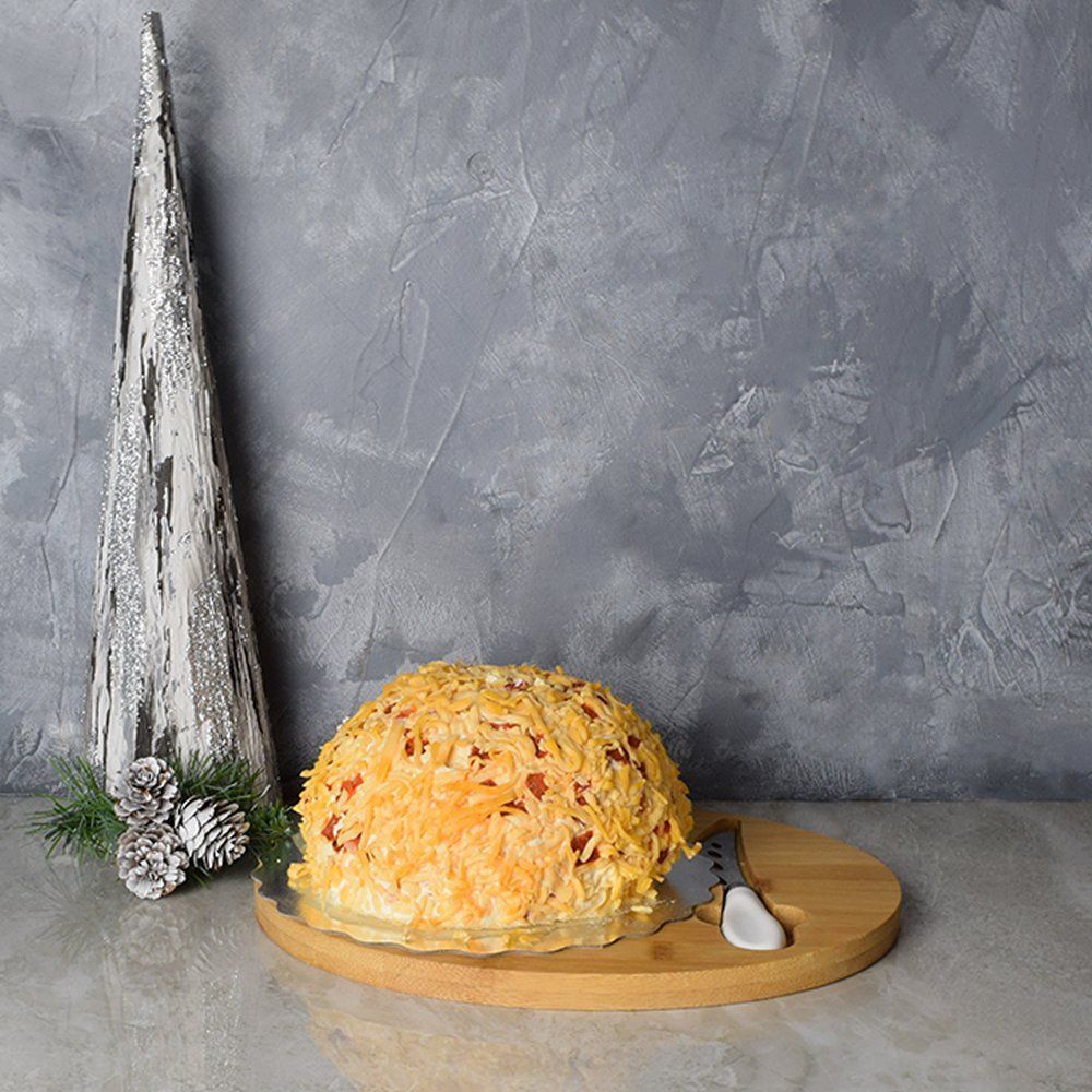 Cheese Ball Gift Basket with Board – how the gift is presented