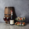 "Jovial Valentine's Day Gift Set" A Bottle of Wine and Chocolate Dipped Strawberries from Montreal Baskets - Montreal Delivery