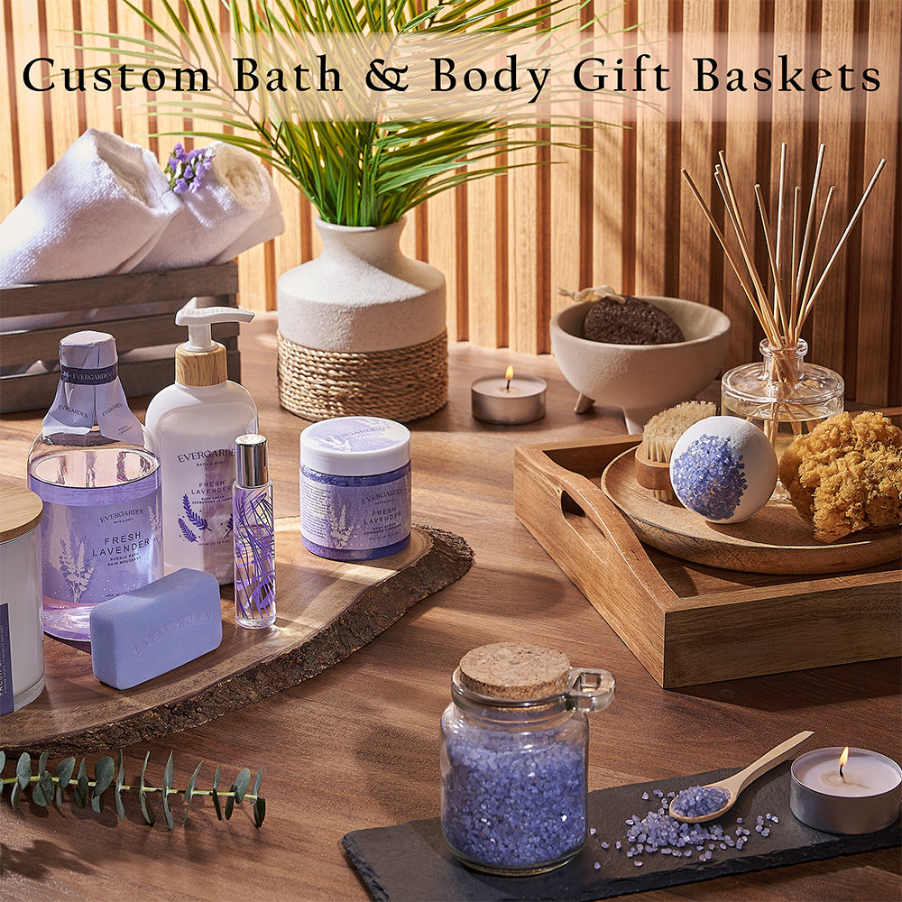Treat someone special to a personalized spa experience with our Custom Bath and Body Gift Baskets, Montreal delivery