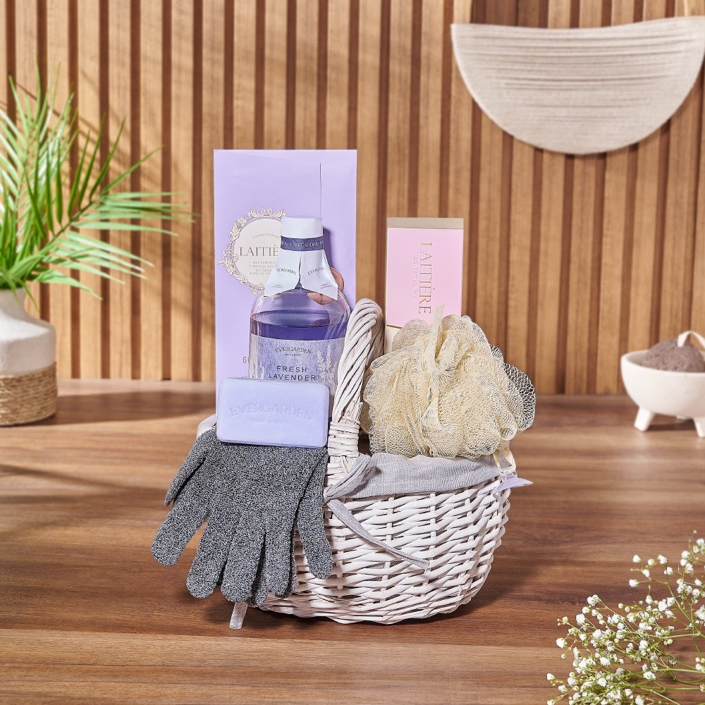 Discover the ultimate gift with the Chocolate &amp;amp; Lavender Indulgence Spa Gift Set, tailored for luxurious pampering, Montreal delivery 