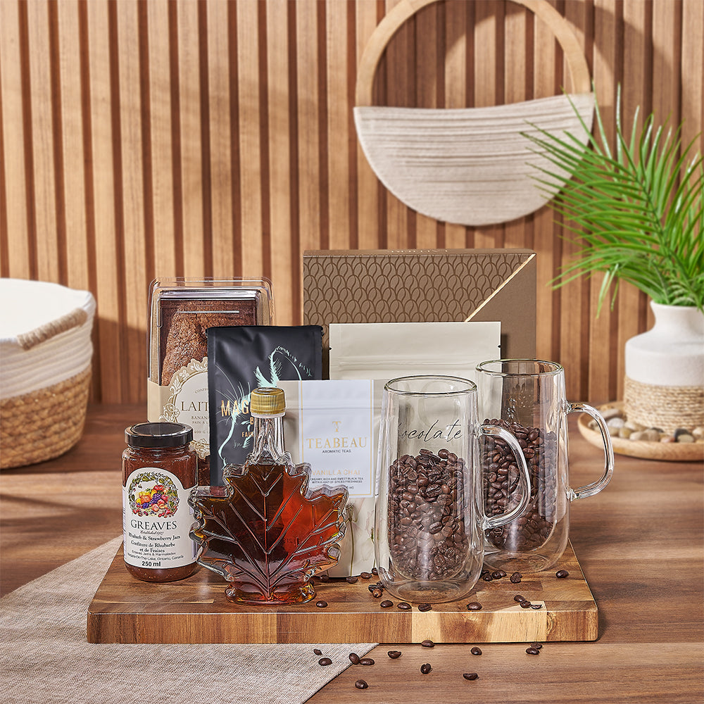 The Coffee, Tea & Treats Gift Set is perfect for loved ones, Montreal delivery 