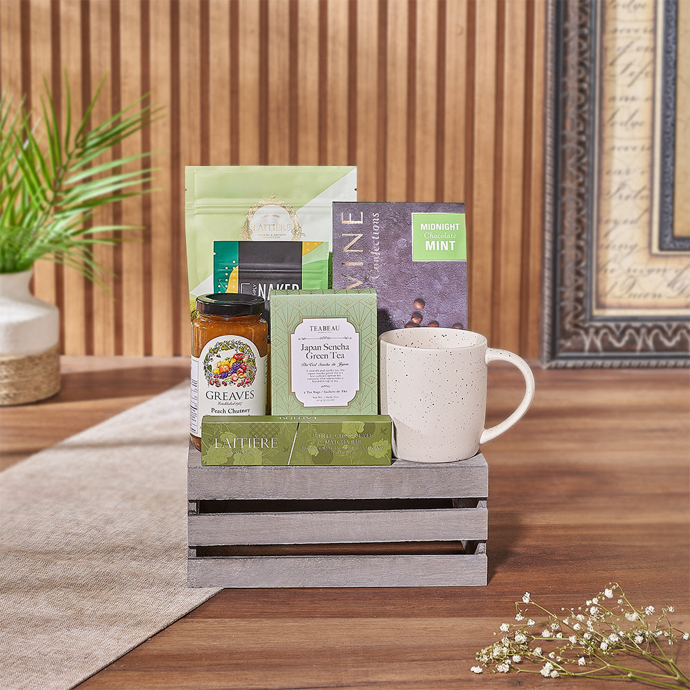 Elevate your teatime experience with the Snacks for Teatime Gift Crate, Montreal delivery
