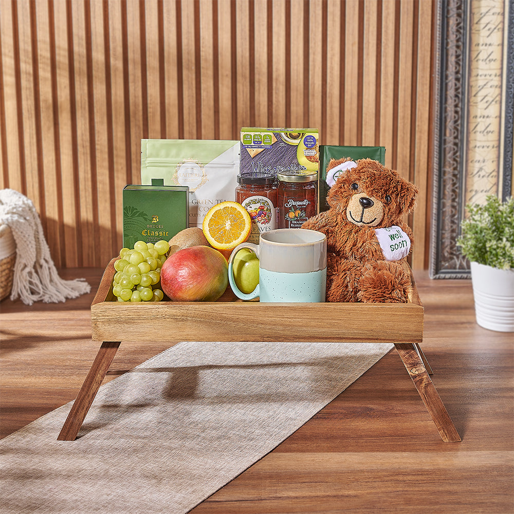 Get Well Snack and Fruit Tray – how the gift is presented