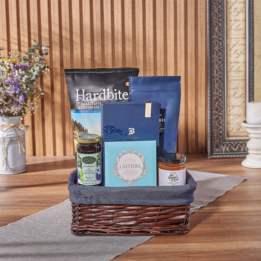 Celebrate Hanukkah joyfully with the Hanukkah Kosher Treats Basket from Montreal Baskets - Montreal Delivery