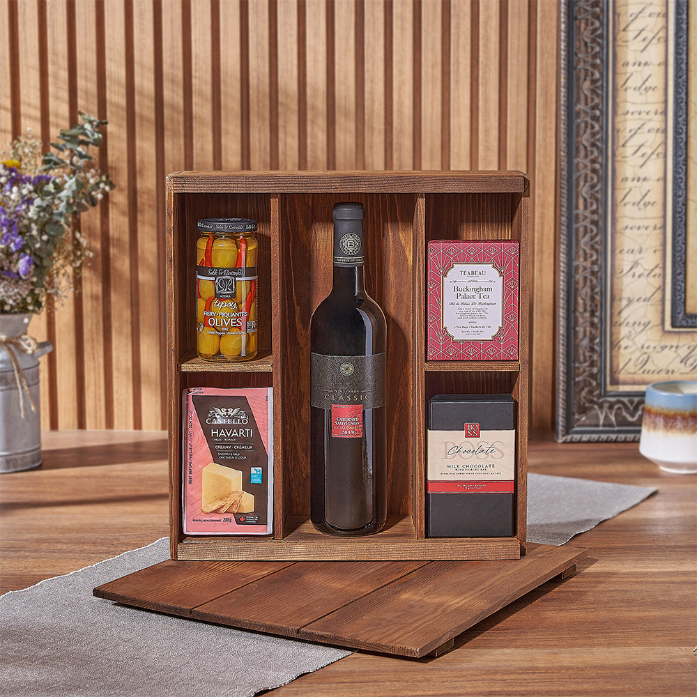 Kosher Carmenere Wine Gift Basket – how the gift is presented