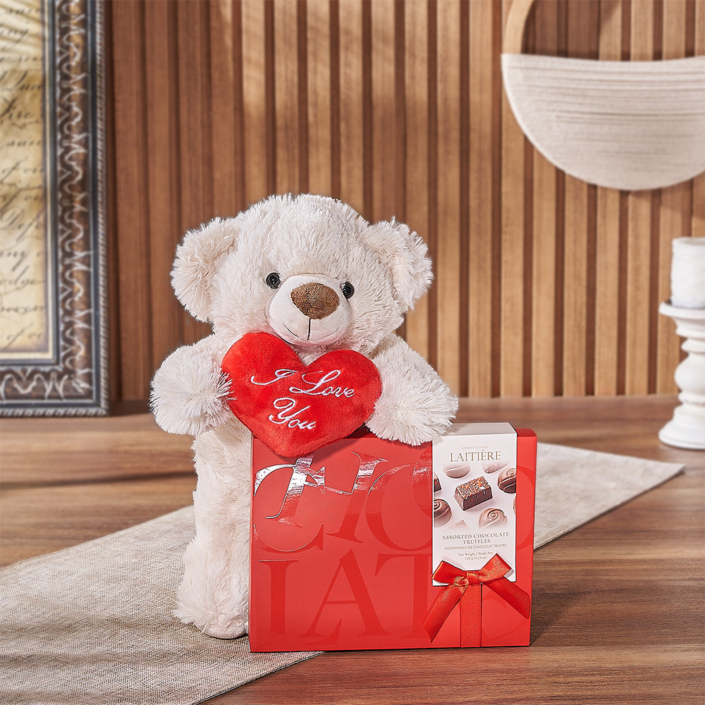 Maryvale Bear &amp; Truffle Gift - Chocolate Gift Basket - Montreal Delivery