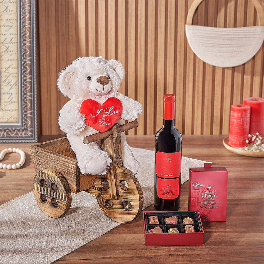 Morningside Valentine’s Day Basket from Montreal Baskets - Wine Gift Set - Montreal Delivery