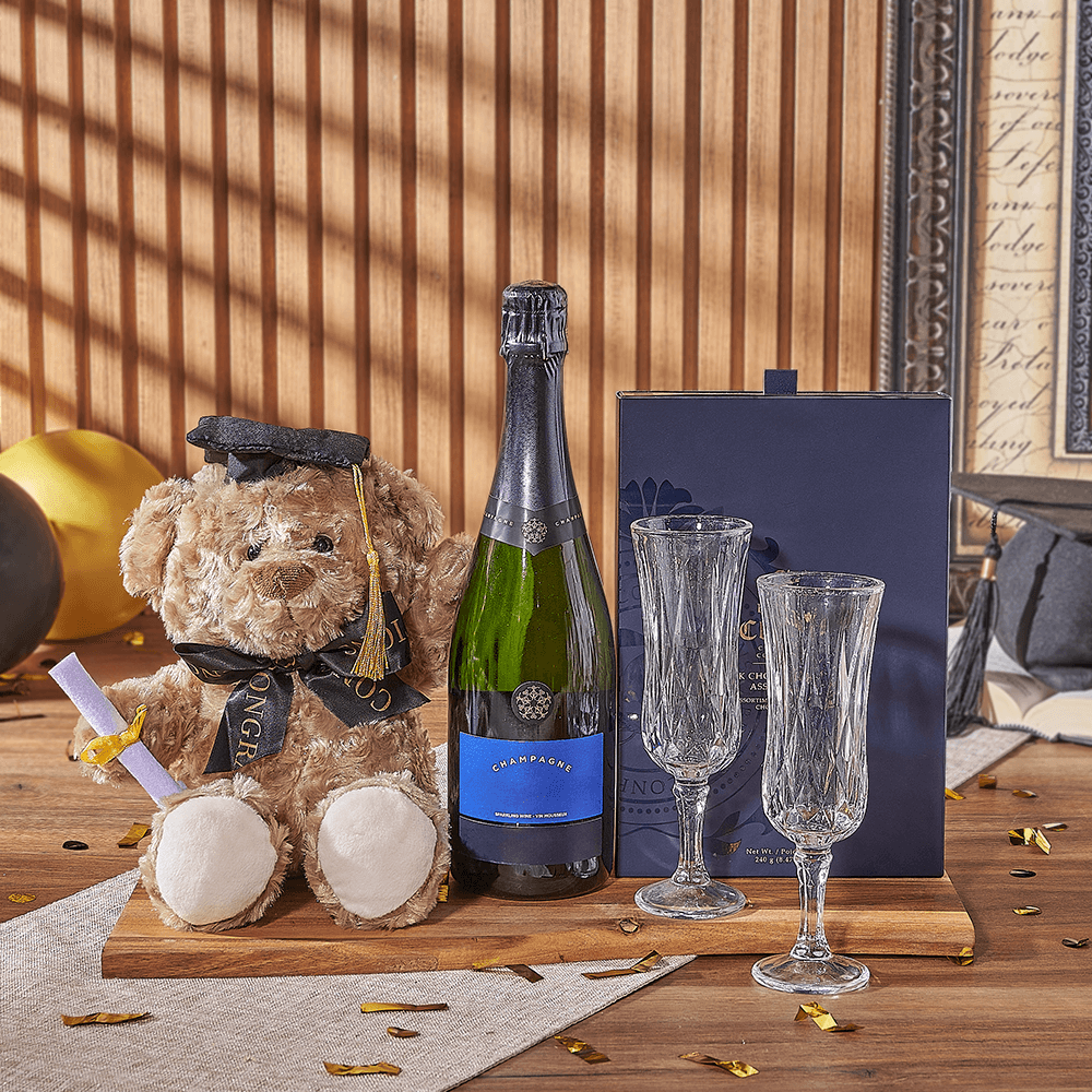 Graduation Gift with Sparkling Wine, Montreal – how the gift is presented