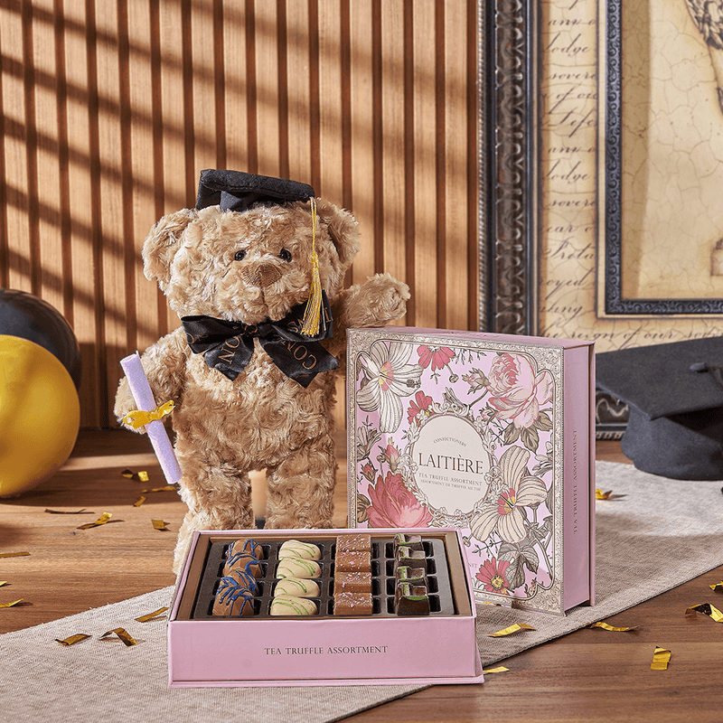 Indulgent Graduation Gift Set, graduation gift, graduation, chocolate gift, chocolate, plush gift, plush, Montreal delivery
