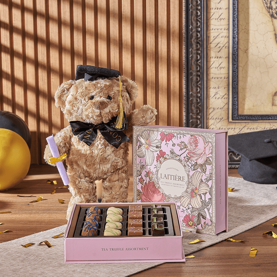 Indulgent Graduation Gift Set, graduation gift, graduation, chocolate gift, chocolate, plush gift, plush, Montreal delivery