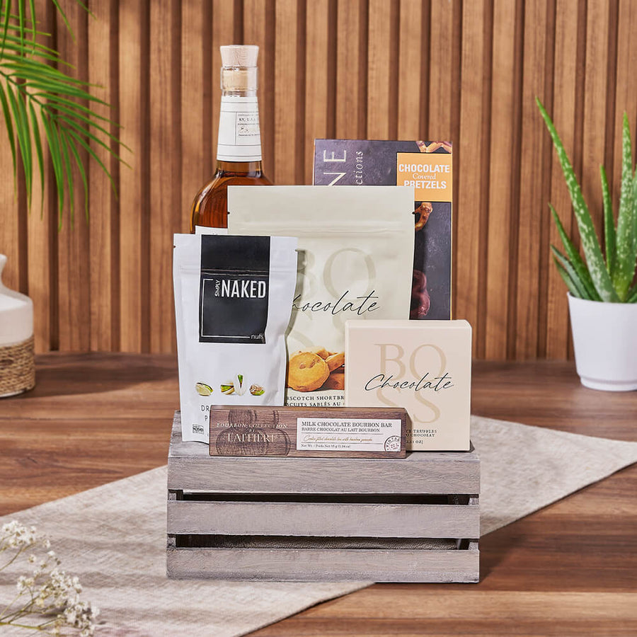 Annex Liquor & Snack Basket, liquor gift, liquor, nuts gift, nuts, Montreal delivery