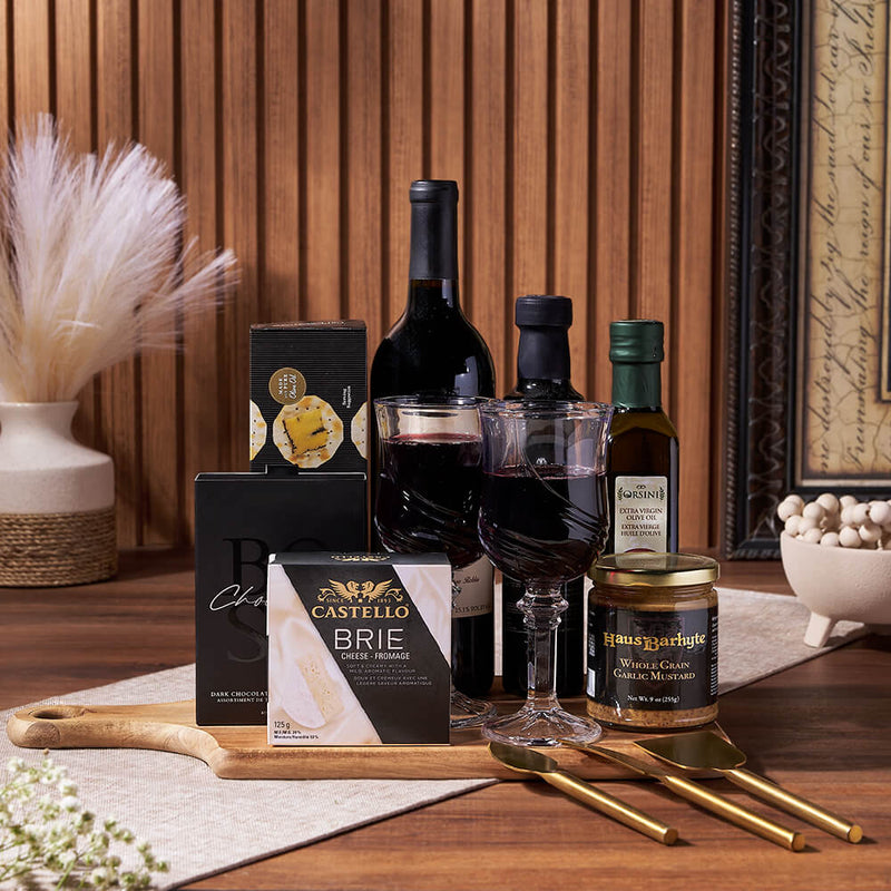 Appetizing Wine Gift Board, wine gift, wine, charcuterie gift, charcuterie, cheese board gift, cheese board, Montreal delivery