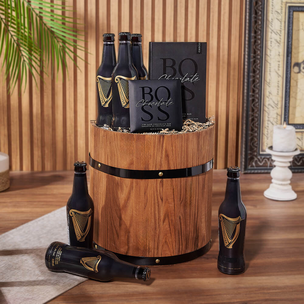 Barrel & Beers Gift Set, beer gift, beer, chocolate gift, chocolate, Montreal delivery