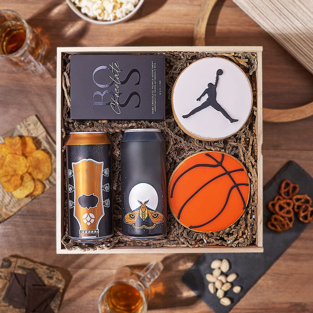 Basketball &amp; Craft Beer Box, beer gift, beer, sports gift, sports, cookie gift, cookie, Montreal delivery