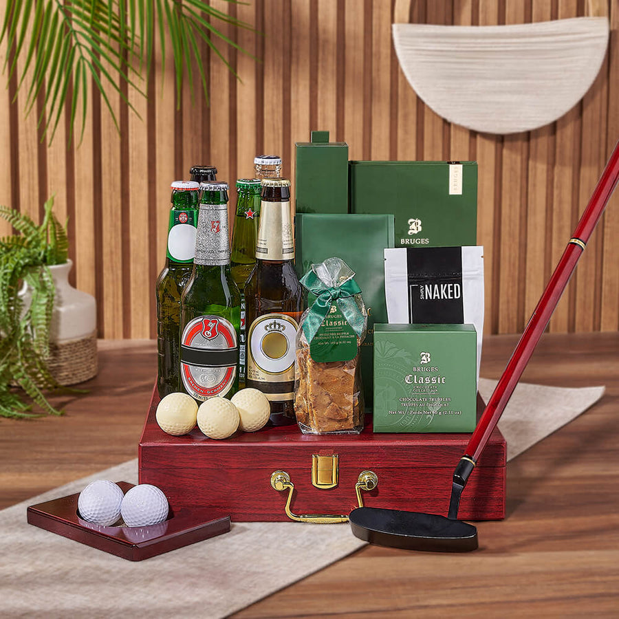 Beer Sampler & Golf Gift, beer gift, beer, chocolate gift, chocolate, nuts gift, nuts, golf gift, golf, Montreal delivery