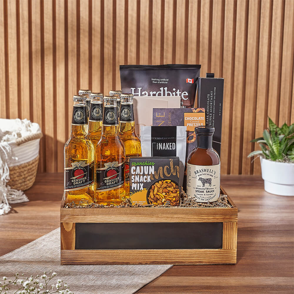 Beer &amp; Total Snacking Crate, beer gift, beer, gourmet gift, gourmet, chocolate gift, chocolate, Montreal delivery