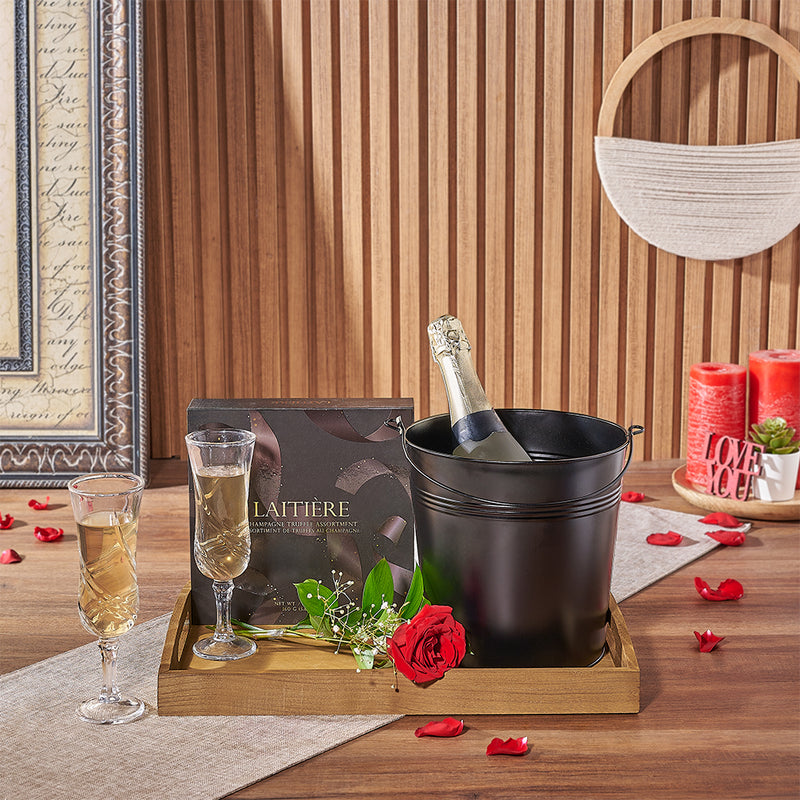 Bermondsey Valentine's Day Gift, champagne gift, champagne, sparkling wine gift, sparkling wine, rose gift, rose, chocolate gift, chocolate, Montreal delivery
