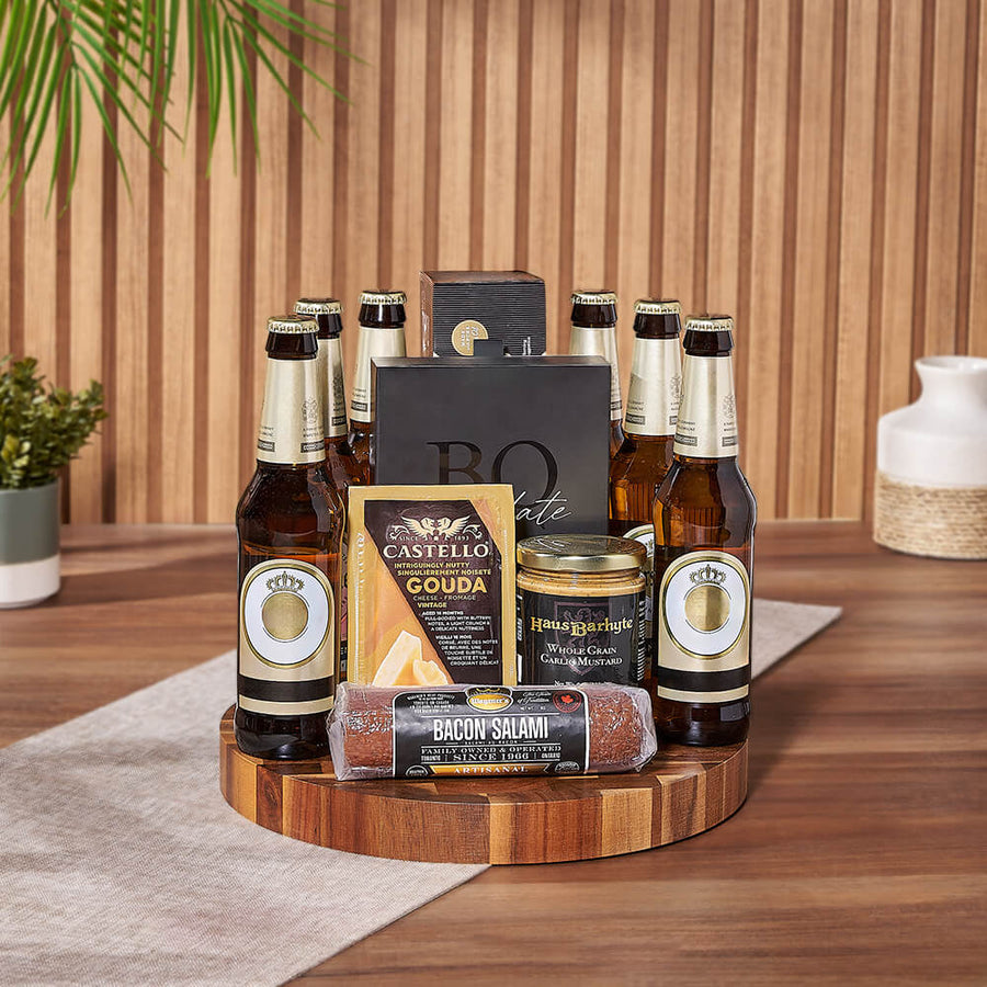 Brockton Beer & Snacks Basket, beer gift, beer, charcuterie gift, charcuterie, Montreal delivery