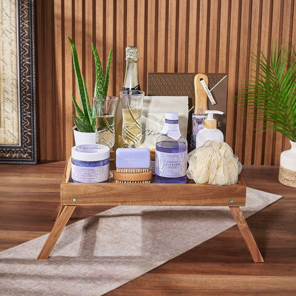 Bubbles & Bites Celebratory Spa Gift Basket Spa gift baskets Montreal delivery Montreal