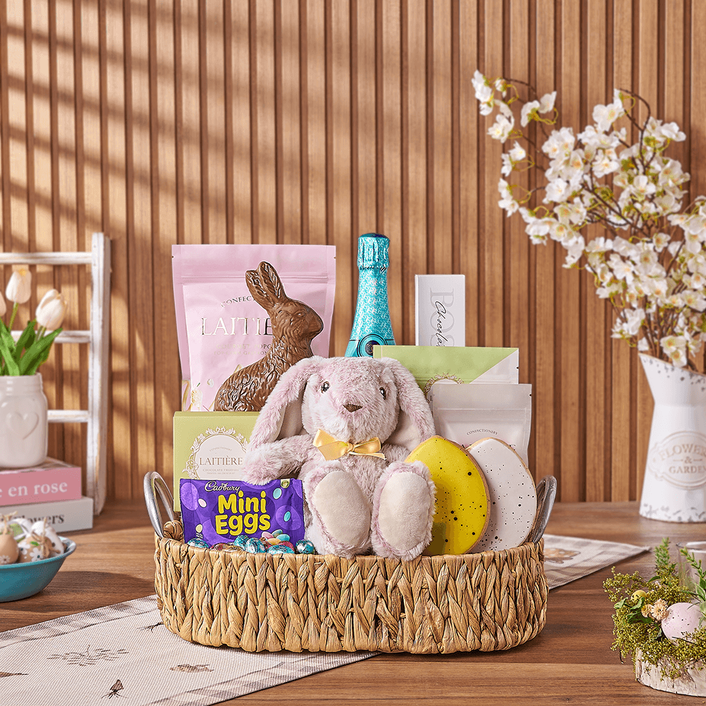 Bubbly Bunny Gift Set, sparkling wine gift, sparkling wine, champagne gift, champagne, chocolate gift, chocolate, easter gift, easter, Montreal delivery