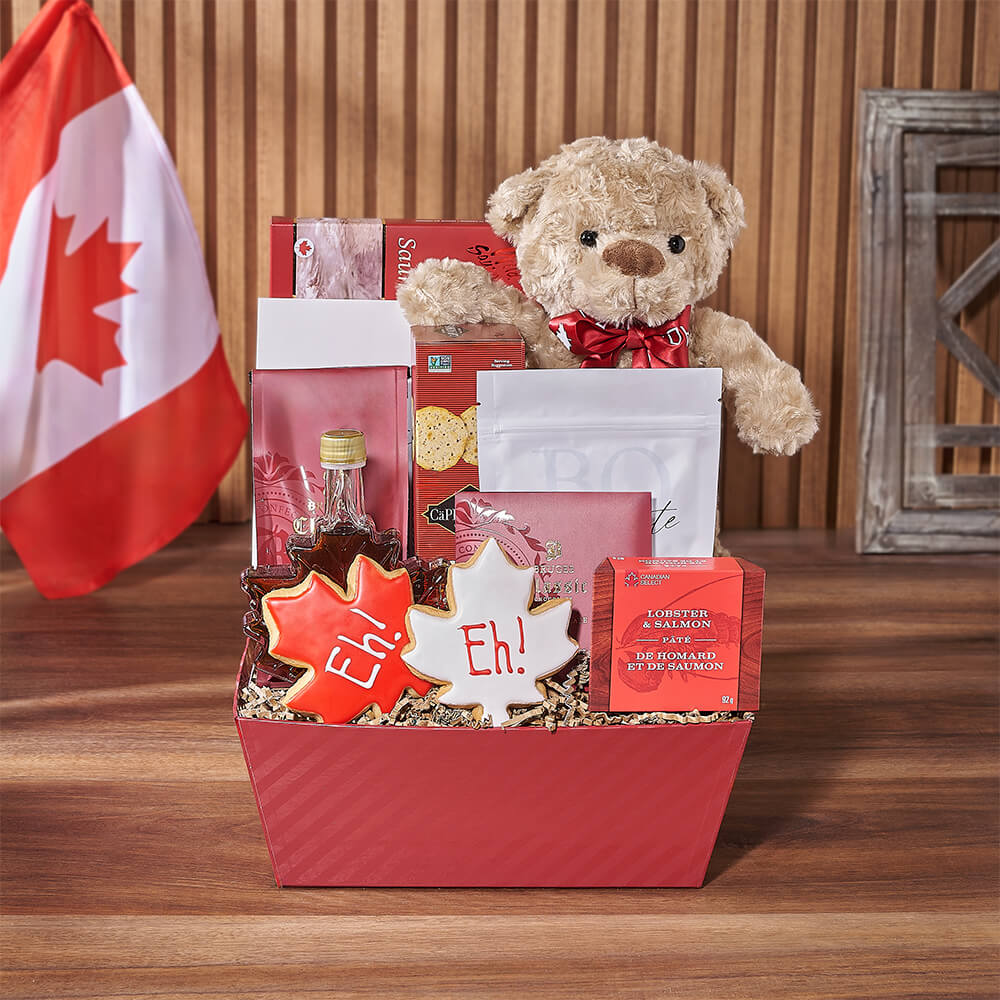Canada Day Seafood &amp; Snack Gift, canada day gift, canada day, seafood gift, seafood, cookie gift, cookie, Montreal delivery