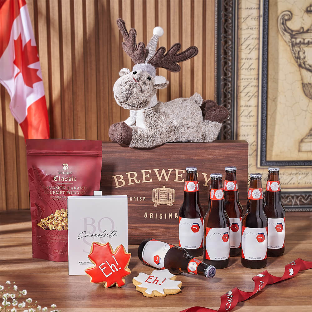Canada Day Sweet Treat &amp; Beer Gift, beer gift, beer, canada day gift, canada day, cookie gift, cookie, Montreal delivery