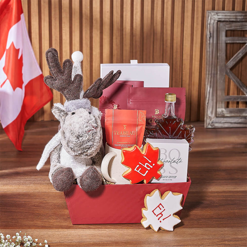Canada Day Tea & Treat Gift, canada day gift, canada day, tea gift, tea, cookie gift, cookie, Montreal delivery