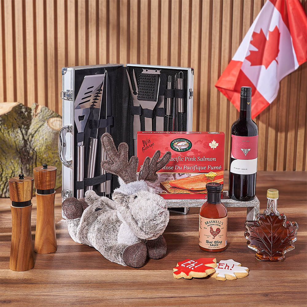 Canada Day Wine &amp; Grilling Gift, wine gift, wine, grill gift, grill, canada day gift, canada day, Montreal delivery